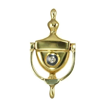 DELTANA 6 Inch (3 3/4 Inch c-c) Heritage Style Door Knocker (Polished Brass Finish)