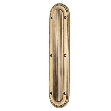 COPPER MOUNTAIN HARDWARE 10 1/2 Inch Classic Art Deco Solid Brass Push Plate (Antique Brass)