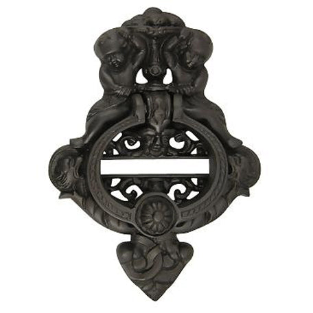 COPPER MOUNTAIN HARDWARE 10 Inch Solid Brass Cherubs French Empire Door Knocker (Oil Rubbed Bronze Finish)