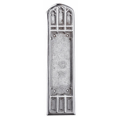 COPPER MOUNTAIN HARDWARE 12 1/4 Inch Gothic Push Plate (Polished Chrome Finish)