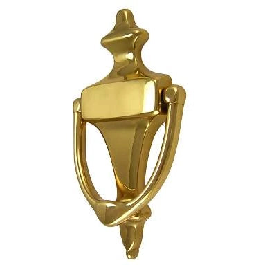 COPPER MOUNTAIN HARDWARE 6 Inch (4 1/4 Inch c-c) Solid Brass Traditional Door Knocker (Polished Brass Finish)