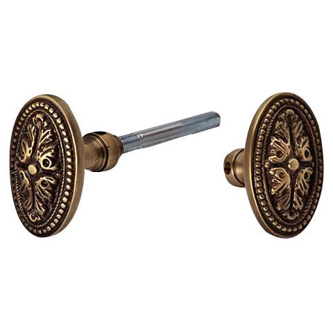 COPPER MOUNTAIN HARDWARE Solid Brass Avalon Oval Spare Door Knob Set (Antique Brass)