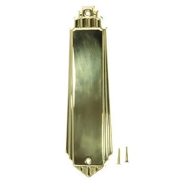 9 Inch Tall Art Deco Style Brass Push Plate COPPER MOUNTAIN HARDWARE