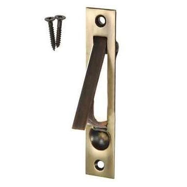 DELTANA 3 3/8 Inch Tall Solid Brass Edge Pull (Antique Brass Finish)