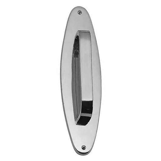 COPPER MOUNTAIN HARDWARE 11 Inch Traditional Oval Door Pull & Plate (Polished Chrome Finish)