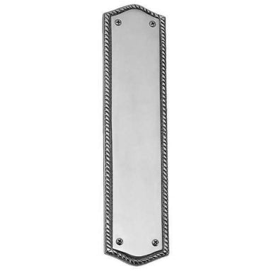 COPPER MOUNTAIN HARDWARE 12 Inch Georgian Oval Roped Style Door Push & Plate (Polished Chrome Finish)