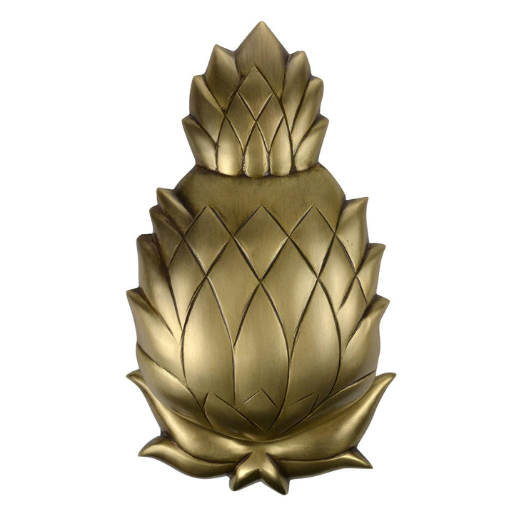 COPPER MOUNTAIN HARDWARE 7 1/2 Inch (4 3/8 Inch c-c) Solid Brass Pineapple Door Knocker (Antique Brass Finish)