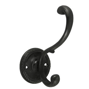 Copper Mountain Hardware Solid Brass Georgian Coat Hook (Oil Rubbed Bronze Finish)