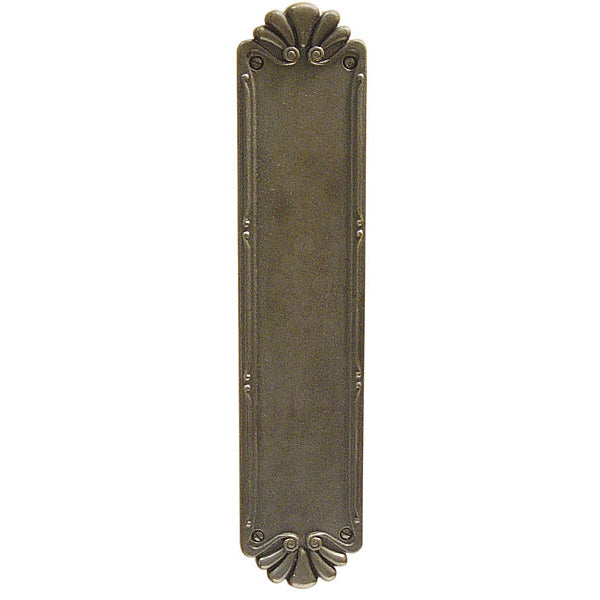 EMTEK 14 Inch Solid Brass Lost Wax Petal Push Plate