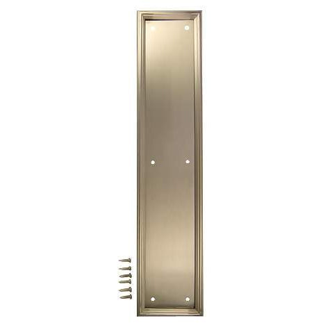 DELTANA 15 Inch Solid Brass Framed Push Plate (Satin Nickel Finish)