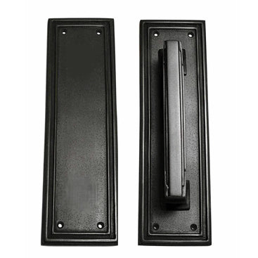 COPPER MOUNTAIN HARDWARE 10 Inch Solid Brass Classic Style Push and Pull Plate Set (Oil Rubbed Bronze Finish)