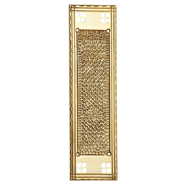 COPPER MOUNTAIN HARDWARE 12 Inch Craftsman Style Push Plate (Lacquered Brass Finish)