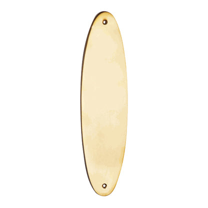 COPPER MOUNTAIN HARDWARE 11 Inch Solid Brass Traditional Oval Push Plate (Polished Brass Finish)