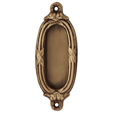 COPPER MOUNTAIN HARDWARE 4 3/8 Inch Solid Brass Ribbon & Reed Door Pull (Antique Brass Finish)