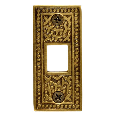 COPPER MOUNTAIN HARDWARE 2 1/4 Inch Solid Brass Rice Pattern Pocket Door Strike Plate (Antique Brass Finish)