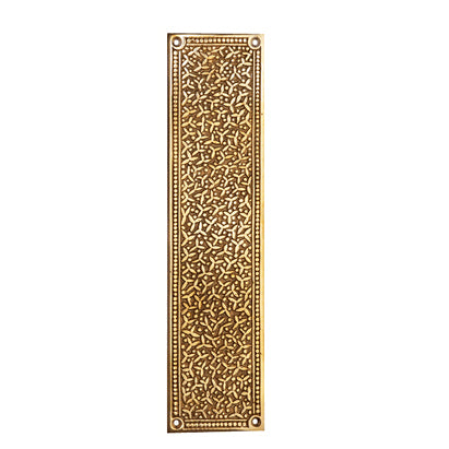 COPPER MOUNTAIN HARDWARE 12 Inch Solid Brass Rice Pattern Push Plate (Polished Brass Finish)