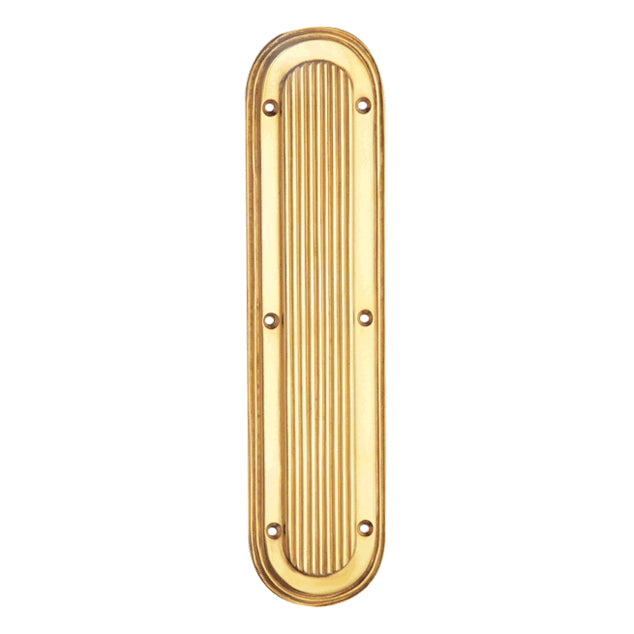 10 1/2 Inch Classic Art Deco Solid Brass Push Plate (Lacquered Brass Finish) COPPER MOUNTAIN HARDWARE