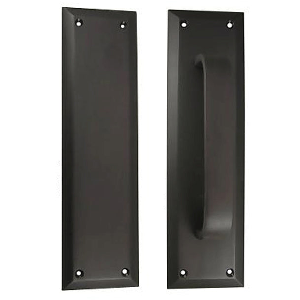 COPPER MOUNTAIN HARDWARE 10 Inch Quaker Style Pull and Push Plate Set (Oil Rubbed Bronze Finish)