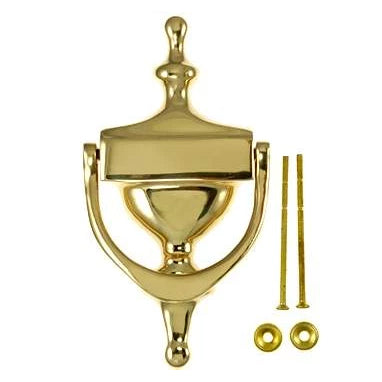 DELTANA 7 Inch (6 1/4 Inch c-c) Heritage Style Door Knocker (Polished Brass)