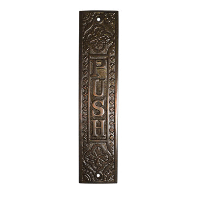 COPPER MOUNTAIN HARDWARE 10 1/4 Inch Brass Push Plate (Oil Rubbed Bronze Finish)