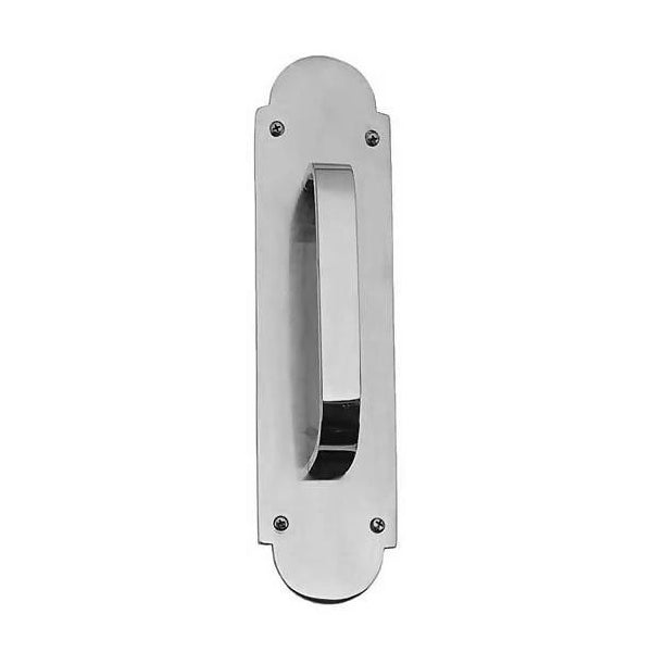 COPPER MOUNTAIN HARDWARE 12 Inch Traditional Door Pull & Plate (Polished Chrome Finish)