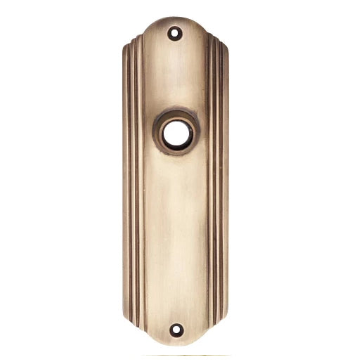 COPPER MOUNTAIN HARDWARE 7 Inch Solid Brass Art Deco Door Back Plate (Antique Brass Finish)