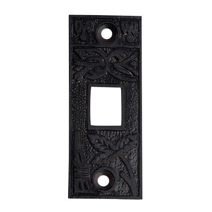 COPPER MOUNTAIN HARDWARE 2 1/4 Inch Solid Brass Broken Leaf Pocket Door Strike Plate (Oil Rubbed Bronze)