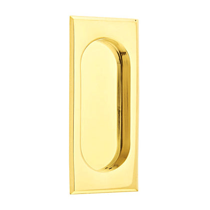 EMTEK 4 Inch Solid Brass Rectangular Flush Pull (Polished Brass Finish)