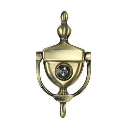 DELTANA 6 Inch (3 3/4 Inch c-c) Heritage Style Door Knocker (Antique Brass)