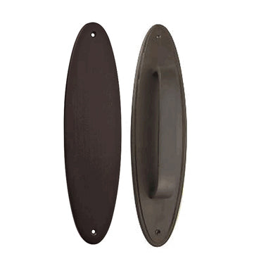 COPPER MOUNTAIN HARDWARE 11 Inch Solid Brass Oval Push and Pull Plate Set (Oil Rubbed Bronze Finish)