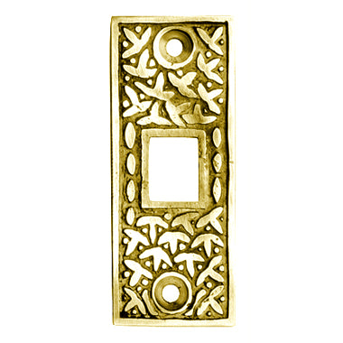 COPPER MOUNTAIN HARDWARE 2 1/4 Inch Solid Brass Rice Pattern Pocket Door Strike Plate (Polished Brass Finish)