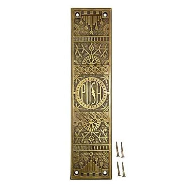 COPPER MOUNTAIN HARDWARE 11 5/8 Inch Lost Wax Cast Windsor Pattern Push Plate (Several Finishes Available)