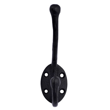 COPPER MOUNTAIN HARDWARE Traditional Solid Iron Coat Hook (Matte Black Finish)