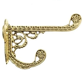 COPPER MOUNTAIN HARDWARE Solid Cast Brass Victorian Eastlake Style Hook (Polished Brass Finish)