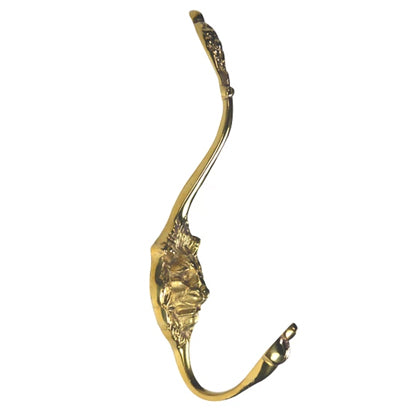 COPPER MOUNTAIN HARDWARE Traditional Solid Brass Lion Head Coat Hook (Polished Brass Finish)