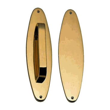 COPPER MOUNTAIN HARDWARE 11 Inch Traditional Oval Style Door Push and Pull Plate Set (Antique Brass Finish)