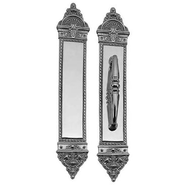 COPPER MOUNTAIN HARDWARE 16 1/4 Inch European Style Door Pull & Push Plate Set (Polished Chrome Finish)