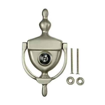 DELTANA 6 Inch (3 3/4 Inch c-c) Heritage Style Door Knocker (Satin Nickel Finish)