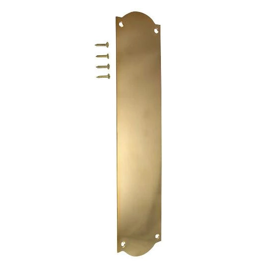 12 Inch Solid Brass Oval Push Plate (Polished Brass Finish) COPPER MOUNTAIN HARDWARE