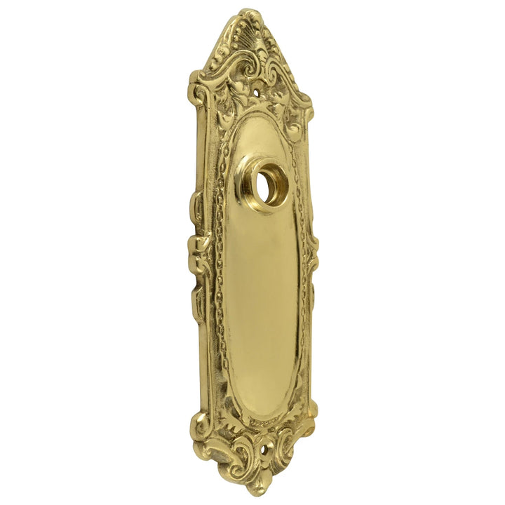 Copper Mountain Hardware 7 1/4 Inch Solid Brass Ornate Victorian Back Plate (Polished Brass)