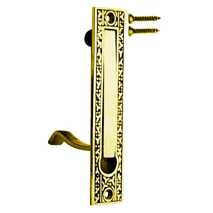 COPPER MOUNTAIN HARDWARE 5 Inch Solid Brass Rice Pattern Edge Pull (Polished Brass Finish)