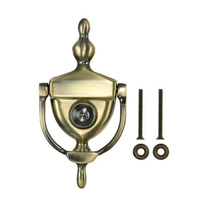 DELTANA 6 Inch (3 3/4 Inch c-c) Heritage Style Door Knocker (Antique Brass)