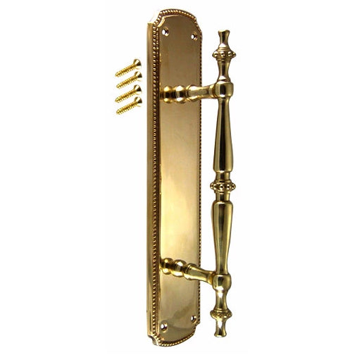 11 1/2 Inch Solid Brass Beaded Door Pull (Antique Brass Finish) COPPER MOUNTAIN HARDWARE