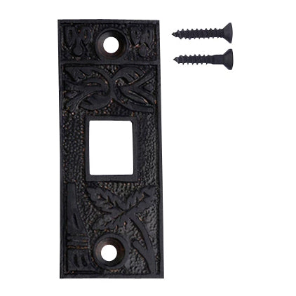 COPPER MOUNTAIN HARDWARE 2 1/4 Inch Solid Brass Broken Leaf Pocket Door Strike Plate (Oil Rubbed Bronze)