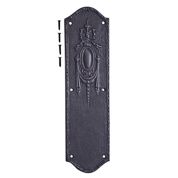 11 Inch Ribbon & Bow Solid Brass Push Plate (Oil Rubbed Bronze Finish) COPPER MOUNTAIN HARDWARE