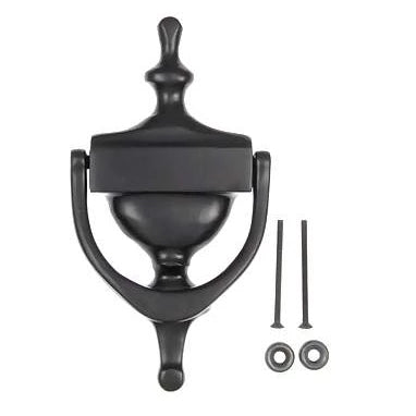 DELTANA 7 Inch (6 1/4 Inch c-c) Heritage Style Door Knocker (Flat Black Finish)