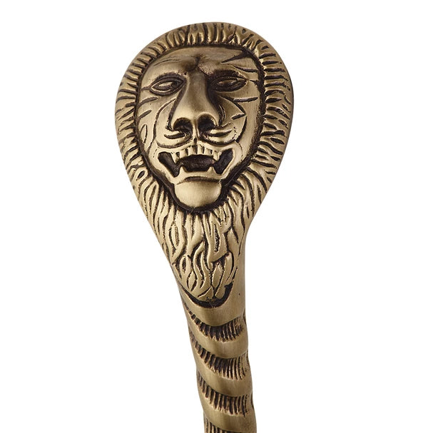 10 Inch Ornate Lion's Head Door Pull (Antique Brass Finish) COPPER MOUNTAIN HARDWARE