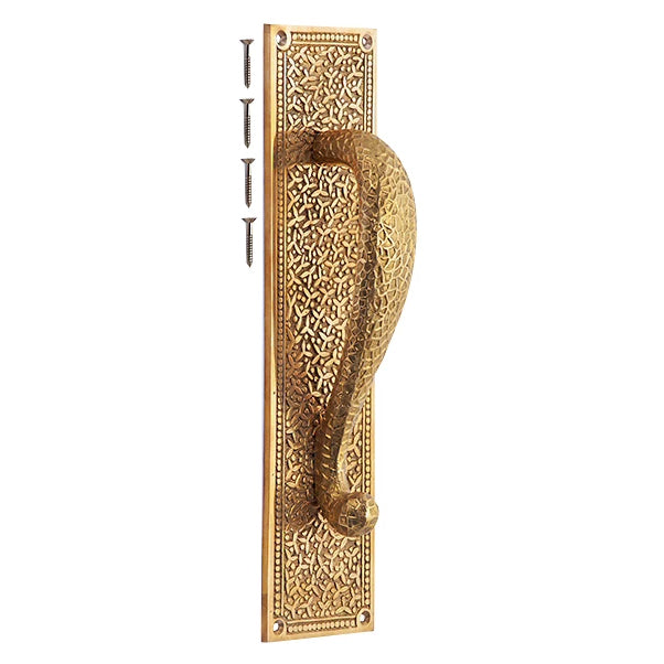 COPPER MOUNTAIN HARDWARE 12 Inch Solid Brass Rice Pattern Door Pull (Polished Brass Finish)