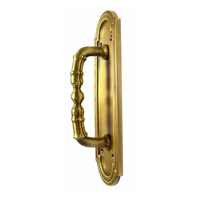 COPPER MOUNTAIN HARDWARE 8 3/8 Inch Solid Brass Arched Style Push And Pull Plate (Antique Brass Finish)