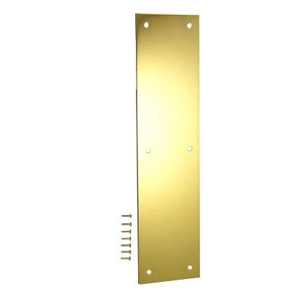 12 Inch Solid Brass Push Plate (Polished Brass Finish) COPPER MOUNTAIN HARDWARE